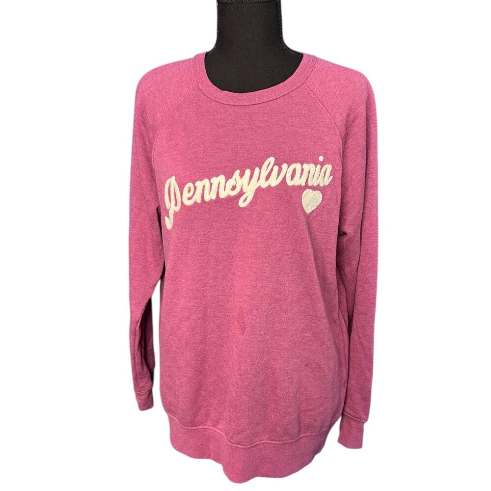 State of Mine Pennsylvania Womens Rose Pink Crewneck Sweatshirt Sz M Soft Comfy